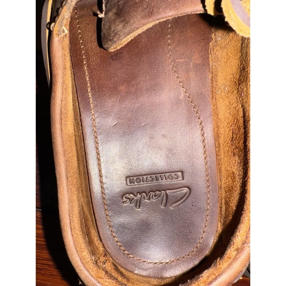 Clarks Shoes Mens7 M Morven Sail Boat Brown Leather Lace Up Comfort Low Org 110$